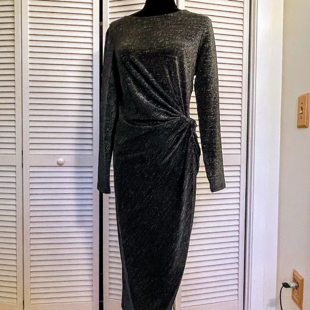 Black Lurex Dress with wrap Skirt